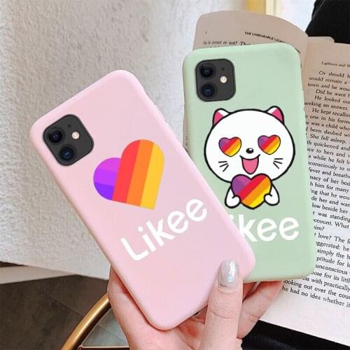 Funny Likee Cat Bear Love Heart Candy colors TPU soft Phone Case for iPhone 11pro max 8 7 6S Plus SE XR 12mini XS MAX 12pro max