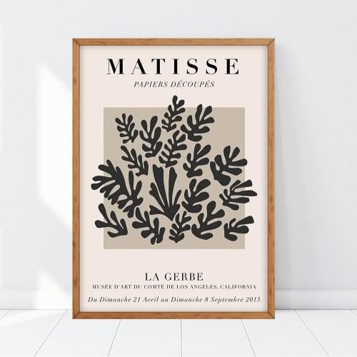 Neutral Wall Decor Matisse Print Minimalist Line Art Matisse Flowers Mid Century Modern Wall Art Beige Print Abstract Poster
