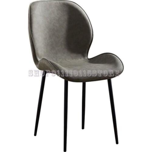 Nordic Dining Chair Light Luxury Home Soft Bag Back Chair Leisure Computer Leather Chair Negotiation Chair Hotel Stool Coffee Ch