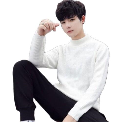New Spring Autumn Sweater Men Turtleneck Solid Color Casual Knittwear Sweaters Mens Slim Fit Knitted Pullovers Pull Homme M-3XL