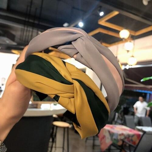 Patchwork Hairband Cross Knot Hair Hoop Bands For Women Simple Headband Female Hair Accessories