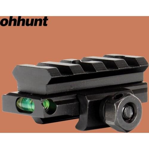 Ohhunt Hunting Riflescope Mounts Red Dot Riser Adapter Picatinny Weaver Rail Base with Bubble Level for Tactical AR-15 M16 Rifle