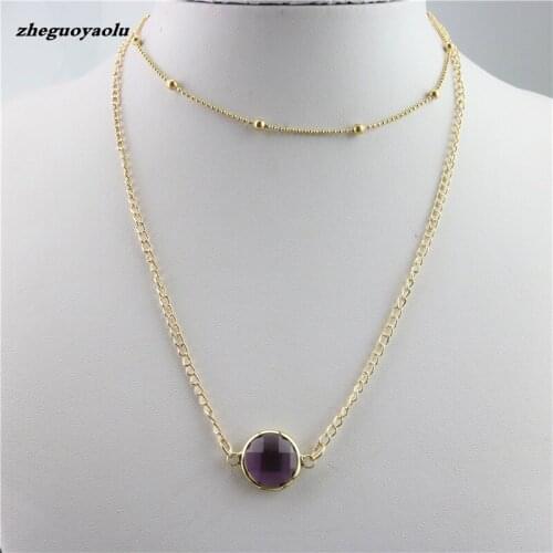 Hot Selling Crystal Drop Pendant Necklace Multi-layer Chain Collares Bijoux For Women Colier Fashion Jewelry
