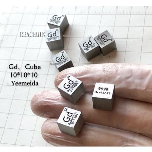 Rare Earth Gadolinium metal 99.99% Element Gd metal cube