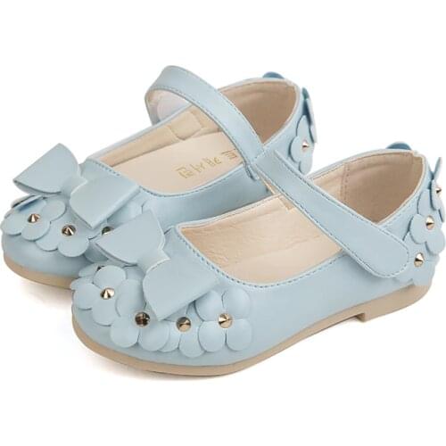 Rose pink light blue Little Baby Girls shoes princess Shoes Girls flowers bows Rhinestone Kids shoes 1T 2T 3T 4T 5T 6T 7T-14T