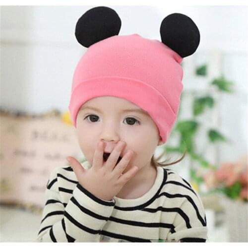 Lovely Soft Baby Hats Solid Ear Child Hat Boys Girls Caps Cotton Knitted Beanies Toddlers Newborn Infant 0-2T