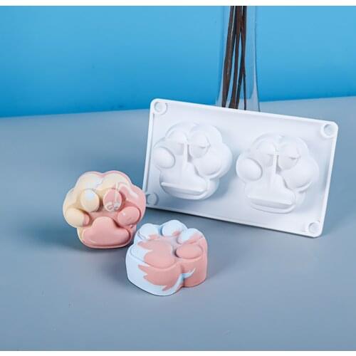 Silicone Mold Lovely Cat Paw Pattern Ice Cube Soap Fondant Decoration Silikon Form Cake Decorating Tools Kitchen Baking Tools