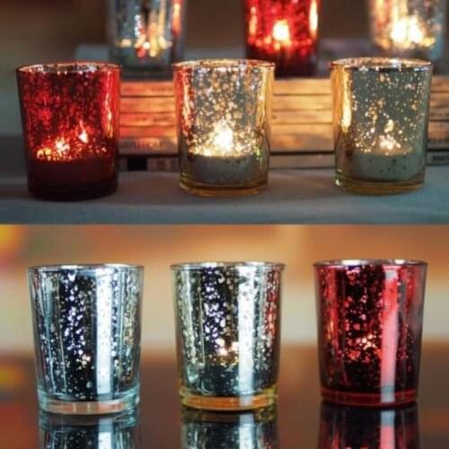 Creative Mosaic Glass Tealight Votive Candle Holder For Wedding Party Bar Restaurant Desk Ornament Home Decoration Accessories