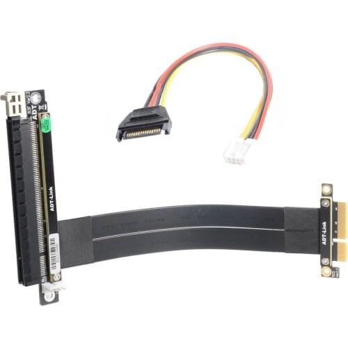 Riser PCIe 3.0 4x to 16x Extension Cable 32G/BPS PCI-E x4 x16 GTX1080Ti Graphics Video SSD RAID Card Upright Extender Jumper