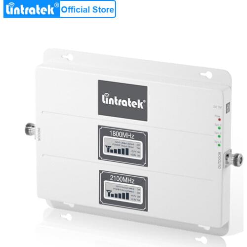 Lintratek LCD Display Signal Booster GSM 1800Mhz 3G WCDMA 2100MHz 4G LTE 1800MHz Cell Phone Repeater Amplifier with AGC 1PCS