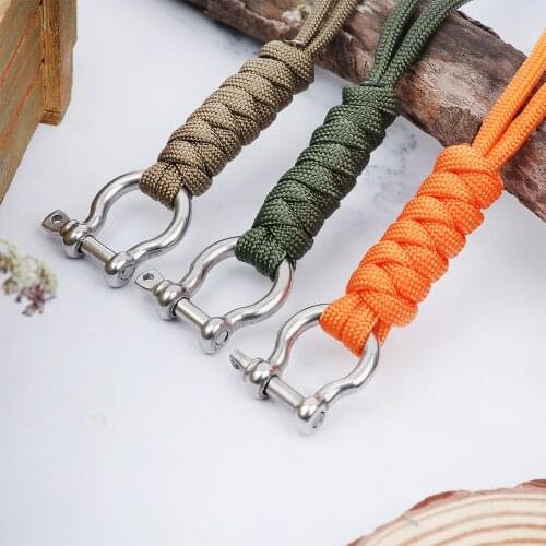 20cm High Strength 7 Core Multi-function Nylon Umbrella Rope Climb Keychain Lanyard Carabiner Hook Cord Backpack Buckle Tool
