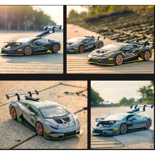 1:32 High Simulation Super Sports Car Huracan St Evo Alloy Sports Car Model Ornaments with Sound and Light Childrens Toys