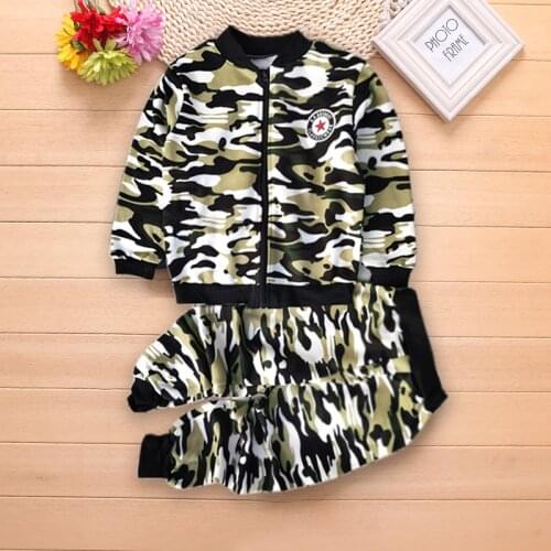 IENENS Winter Boys Girls Warm Clothing Military Camouflage Sets Coat + Pants Kids Child Puls Velvet Clothes Suits Outfits