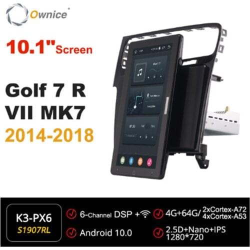 10.1 Inch 1280*720 Ownice Android 10.0 Car Radio forVolkswagen Golf 7 R VII MK7 2014-2018 Auto GPS Multimedia Auto Rotatable