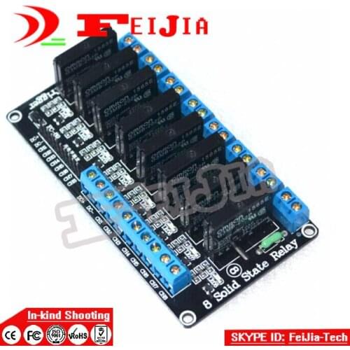 10PCS 8 Channel 5V DC Relay Module Solid State High Level SSR AVR DSP for Ard uino