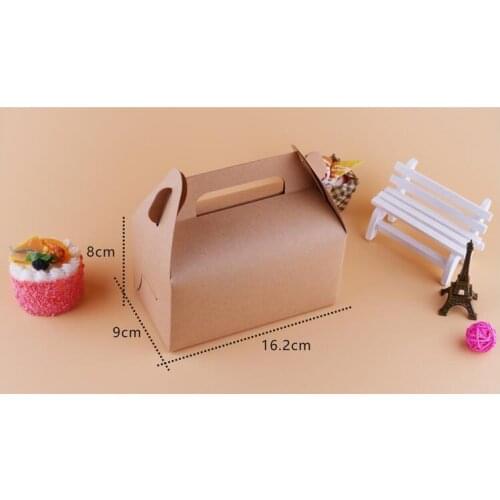 1000pcs 16.2*9*8cm White/Kraft Paper Mousse portable Box gift packaging boxes Cookie Candy cake gift boxes Event Party Supplies