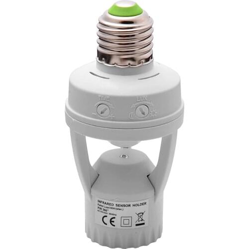 110/220V Infrared PIR Motion Sensor LED Light Lamp Bulb Holder Socket Switch Light Accessory