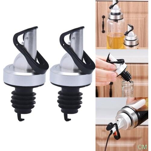 2Pcs Leak Proof Bottle Stopper Bottle Cap Wine Oil Pourer Spout Dispenser