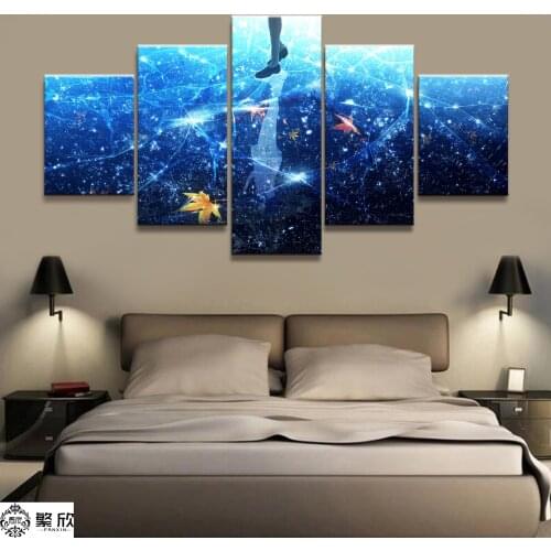 5 Panel Violet Evergarden Animation Poster Modern Wall Art Decorative Modular Framework Picture Canvas Printed One Set Painting