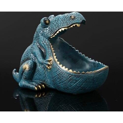 22cm Resin Hippo Figurines Keychain Desktop Decoration Home Accessories Porch Remote Control Storage Animal Ornament Gift