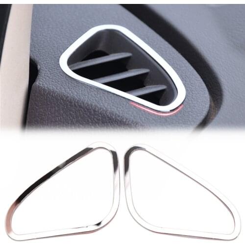 Auto Stainless Steel Air Conditioning Vent Trim Sticker Accessories For Ford Focus 2 MK2 2005 2006 2008 2009 2010 2012