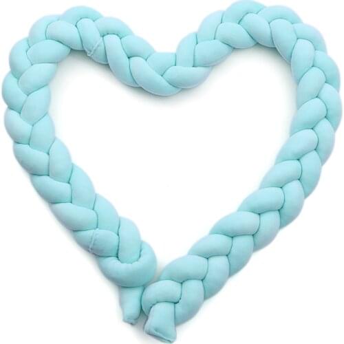 1M Baby Crib Bumper Knotted Braided 3 Strands Bumper Handmade Soft Knot Pillow Pad Cushion Nursery Cradle Decor Crib Protector