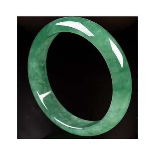 Natural Burmese jade 54-64mm green bracelet, elegant princess jewelry, best gift for mother and girlfriend