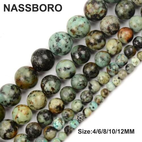 Natural Blue Africa Stone Beads For Jewelry Making 4MM 6MM 8MM 10MM 12MM Charms Spacer Beads DIY Jewellery Bracelet Wholesale