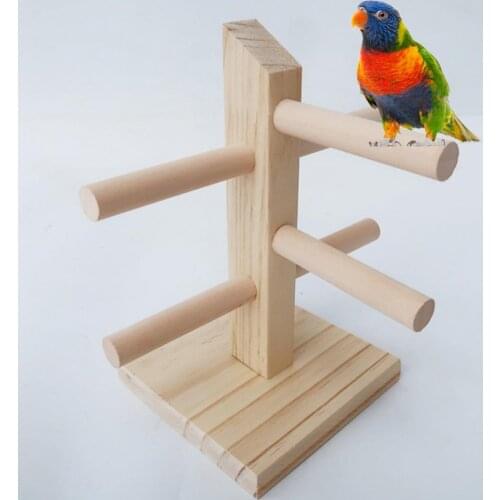 Wood Small Cockatiels Conures Parakeets Training Stand Eco-friendly Parrot Training Playground Compact for Family