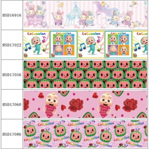 HuangTao 22MM 25MM 38MM 50MM 75mm Printed Pattern on Grosgrain Ribbon for diy ribbon