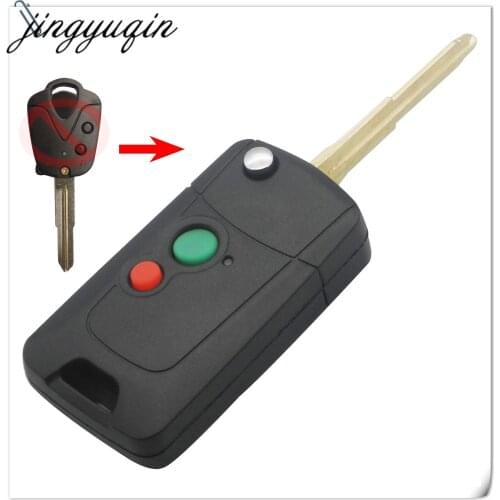 Jingyuqin 10pcs Modified 2 Button Folding Key Shell Fob Flip Remote Key Case for Proton Waja Saga Icin Yedek Anahta Wira Persona
