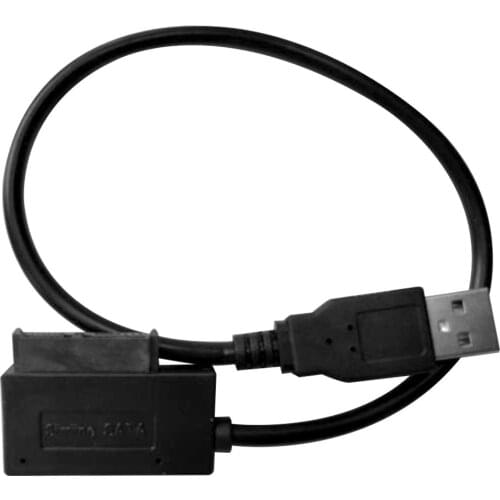 USB 2.0 To Mini Sata II 7 + 6 13Pin Adapter Converter Cable For Laptop DVD / CD ROM Drive In Stock
