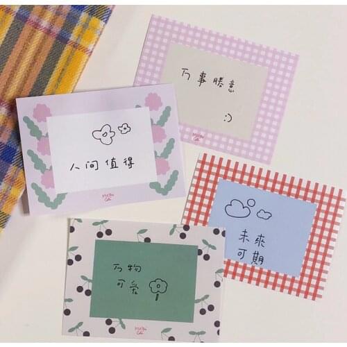 Korean Ins Grid Tulip Retro Contrast Color Memo Pad 100sheets Student Notes School Office Message Paper Notebook Cute Stationery