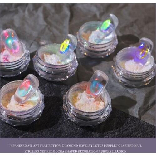Ice muscle Multicolor Holo Glitter Mirror Aurora Neon Powders Dust Chameleon Nail Art Chrome Pigment Dipping Powder Decoration