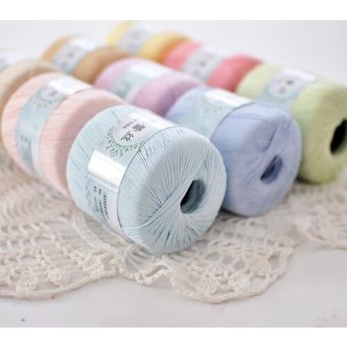 50g Lace Pearl Gloss Shuttle Series Crochet Classic Cotton Soft Rival Line Knitting Tape Yarn Thread Width 1mm