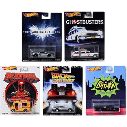Hot wheel retro entertainment iron bottom rubber tire ghostbusters lamborghini deadpool batman back to the future