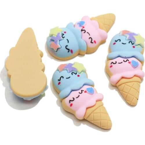 Cute Styles Mixed Cartoon Mini Animals Ice Cream Flatback Resin Cabochon Planar Resin DIY Craft Embellishment Hair Bow