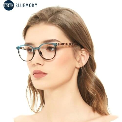 BLUEMOKY Anti Blue Light Computer Glasses Frames Women Retro Cat Eye Myopia Optical Eyewear Men Goggles Prescription Eyeglasses