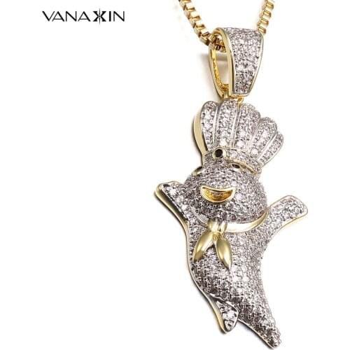 Chef Image Pendants & Necklaces For Men I Look Cooking Punk Jewelry Hip Hop CZ High Quality Chain Charms New Arrival Box