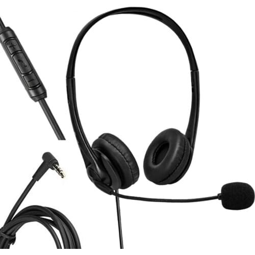 Wired Headphones With Microphone Volume Control Over Ear Headsets Stereo Bass Earphone For iPhone Xiaomi Sony PC Computer 100pcs