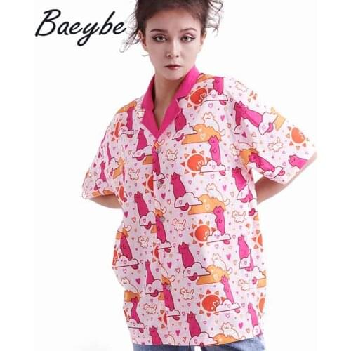 Woman Homeware Dress Button Up Shirts Couple Homewear Man Hawaiian Shirt Short Sleeve Casual Blouses Male&Female Streetwear