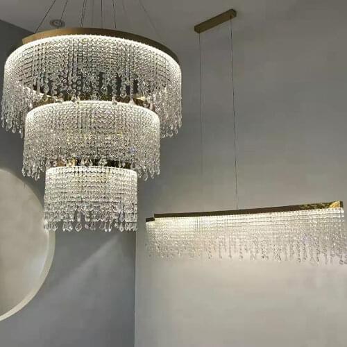 Chandelier lighting round villa hall living room bedroom crystal lamp kitchen oval/rectangular light fixture staircase lighting