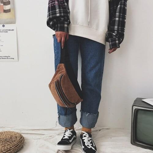 Women Waist Bag Fashion Ladies Fanny Pack Casual Women Belt Bag 2020 High Quality Corduroy Zipper Chest Pack Purse Phone Bags