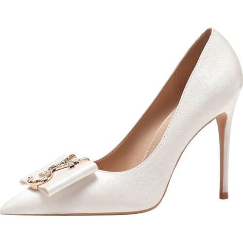 White High Heels Womens 2021 New Heel Spring and Autumn Fashion Pointy Design Sense Niche Temperament Shoes Womens High Heels