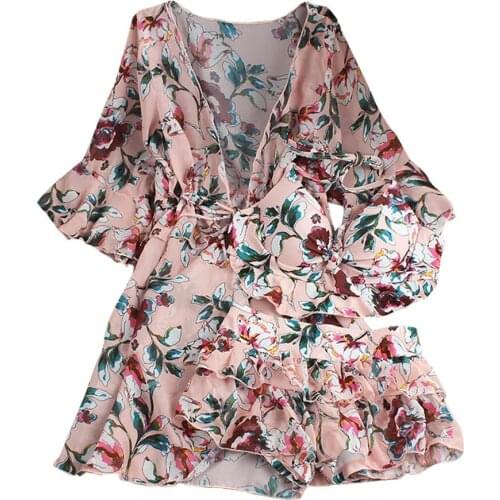 2021 Women Three Piece Bikini Set Swimsuit Cover-Up Sexy Swimwear Swimming Beach Wear Bathing Suit Summer Push Up Swim Biquinis