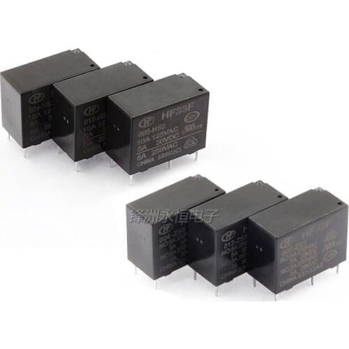 10PCS/Lot HF33F-005-HS3/HF33F-012-HS3/HF33F-024-HS3 5V/12V/24V 4Pin 5A 250VAC Relay