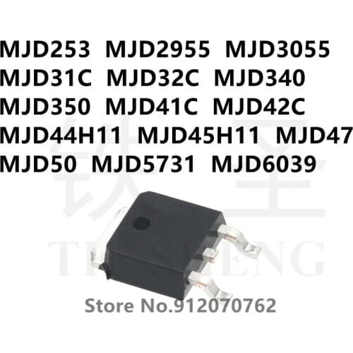 10PCS MJD253 MJD2955 MJD3055 MJD31C MJD32C MJD340 MJD350 MJD41C MJD42C MJD44H11 MJD45H11 MJD47 MJD50 MJD5731 MJD6039 TO-252
