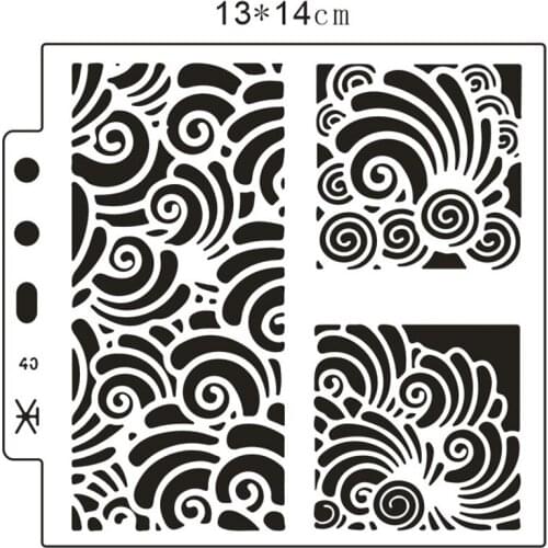 13*14CM spray plastic mold shield DIY cake scrapbook stencils hollow Embellishments printing lace ruler Cover templat