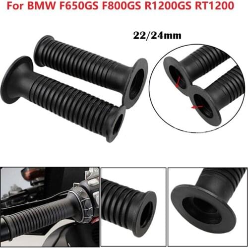 2PCS 22/24MM Rubber Hand Grips Hand Bars Handle For BMW F650GS F800GS R1200GS RT1200