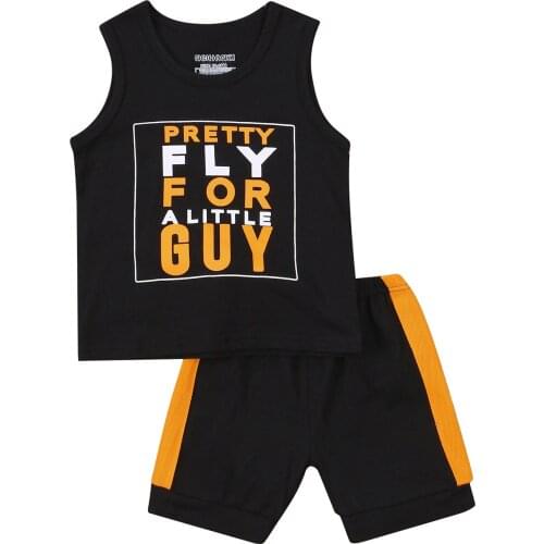 2021 0-5Y Casual Kids Baby Boy Clothing Tracksuit Letter Print Sleeveless Top Vest+Striped Shorts Summer Sports Kids Outfits
